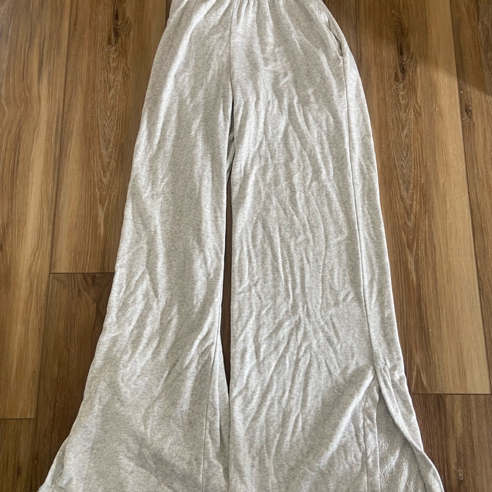 Light Gray Wide-Leg Lounge Pants Tiger Friday